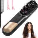 Go Brush Pro 2026 Straight Hair Brush 300 Million Negative ions Portable Cordless Straight Hair combsuitable for Women, 4-Temperature Fast Heating MCH Ceramic Coating is Smooth (Black)