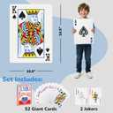 Gamie Giant Poker Jumbo Playing Cards - 10.5 Inches X 14.5 Inches - Extra Large Playing Cards Set with 2 Jokers - Huge Casino Game Cards for Kids and Adults - Oversized Poker Party Decorations - 1 Pack