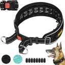 Mayerzon Martingale No Pull Collar for Large Medium Dogs Pitbull German Shepherd Rottweilers, Patented Reflective Anti Pull Dog Walking Collar with Buckle for Training Hiking, Adjustable(L, Black) (Large,2.5mm,18''-22"Neck)
