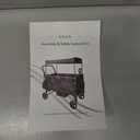 VOOI Stroller Wagon, 2 Seater Kids Wagon, Collapsible with 5-Point Harnesses, Zipper Door, Sun Canopy (Black)