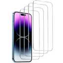 4-Pack Tempered Glass Screen Protector for iPhone 16/15/14/13/12/11 Pro Max/Plus 12Mini/13Mini [9H Hardness][Anti-Fingerprint][Shatterproof] HD Clear Film (For iPhone 16Pro Max)