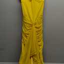 Unybwonn Women Cocktail Maxi Dress Sleeveless Ruched Ruffle Hem Mesh Dresses High Low Split Spaghetti Strap Sundress, S