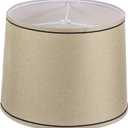 PATIKIL Lamp shades for Table Lamps 11.4" Top x 12.6" Bottom x 9.8" High Drum Lamp shades for Floor Lamps Medium Linen Lampshade Easy Assembly for Lamp Replacement, Beige Black