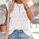 PRETTYGARDEN Crochet Tops for Women 2026 Summer Sweater Vest Knit Cap Sleeve Hollow Out Tank Coverup Spring Fashion Clothing (White,XX-Large) (XXL)