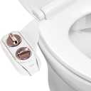 LUXE Bidet NEO 120 Plus - Single Nozzle, Non-Electric Bidet Attachment for Toilet Seat, Patented Slide-In Install, 360 Self-Clean, EZ-Lift to Clean, Rear Wash (Rose Gold)