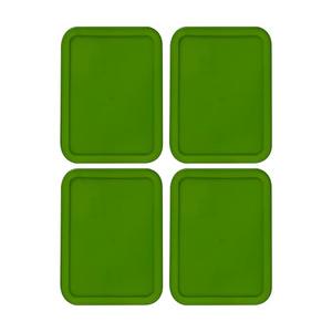 Replacement Lids for Pyrex 3-Cup Glass Food Storage Container Bowls, (7.75 x 5.75-Inch) Plastic Rectangle Lids Covers fits Pyrex 7210-PC, Airtight & Leakproof (4-Pack, Green)