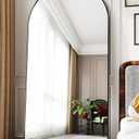 LadyNow Full Length Mirror, 76"x34" Arched Floor Mirror Freestanding, Floor Standing Full Body Mirror with Stand for Bedroom, Hanging Mounted for Living Room Cloakroom, Black