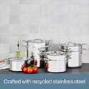 All-Clad Simply Strain Stainless Steel Multipot with Straining Lid, 6-Quart, Induction, Oven Broiler Safe 600F, Strainer, Pasta Strainer with Handle, Steamer Pot, Cookware, Home, Pots and Pans, Silver