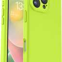 Vooii Compatible with iPhone 16 Pro Case, Liquid Silicone Upgrade [Camera Protection] [Soft Anti-Scratch Microfiber Lining] Shockproof Phone Case for iPhone 16 Pro 6.3 inch - Fluorescent Green