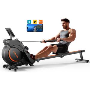 YOSUDA Magnetic/Water Rowing Machine for Home - Rower Machine Use with Bluetooth, App Supported, Rowing Machine for Taller Power Athletes, Comfortable Seat Cushion