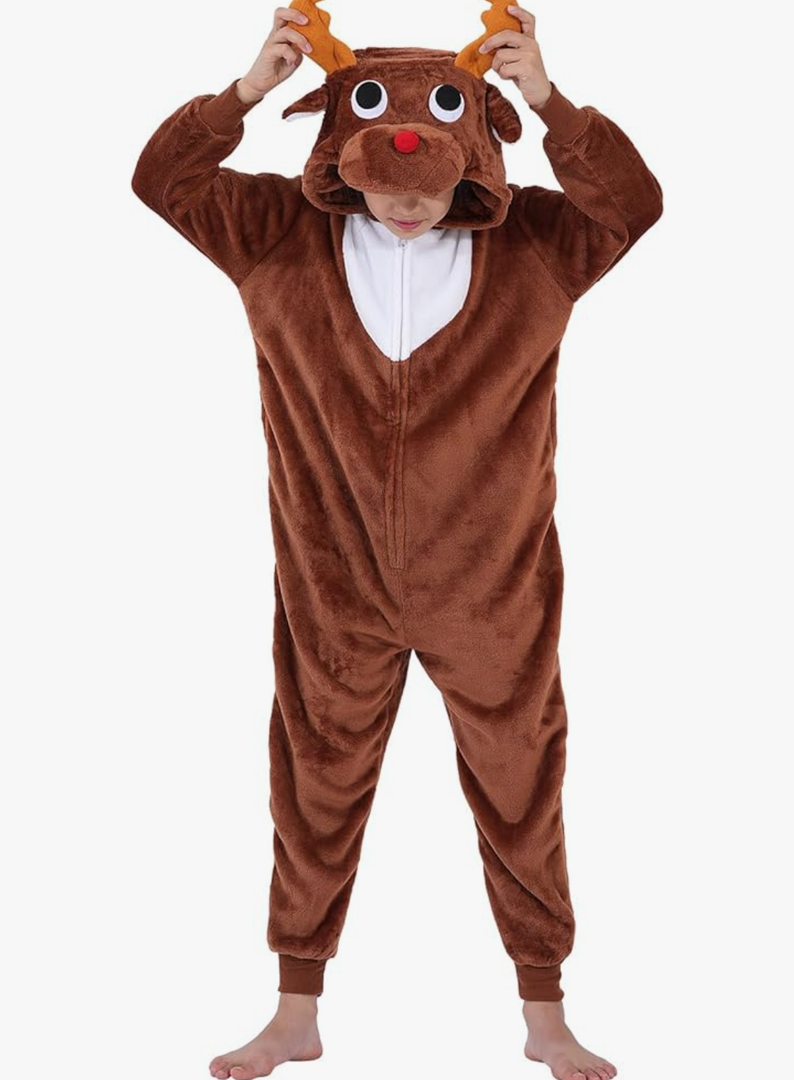 Halloween Christmas Unisex Kids Flannel Cosplay Onesie Costume Outfit Suit for Girls and Boys