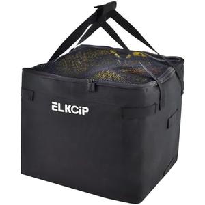 ELKCIP Portable Tennis Balls Hopper Bag, Replacement Storage Bag with Side Pockets, Lightweight Teaching Cart Bag for Pickleball, Baseball Ball, Table Tennis, Frame Not Included