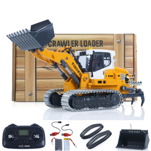 TOUCAN RC HOBBY US in Stock 1/50 RC Electric Lifting Tracked Loader LR636 2.4G Construction Vehicle Metal Bucket Tracks Ripper RTR Model Light Sound Battery New Year Gift for Ages 14+