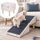 Dog Ramp Ottoman for Couch and Bed, Extra-Wide Platform with Storage