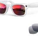 AI Smart Glasses with Camera,8MP 2K HD Camera Glasses,AI Voice Control,Photo Recognition and Translation,Smart Sunglasses with Bluetooth Call,IP67 Waterproof for Driving,Outdoor,Men,Women,+2 Lenses.