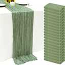 20Pack Sage Green Cheese Cloth Table Runner 10Ft Cheesecloth Table Runner Boho Gauze Table Runners Sage Green Wedding Decor for Party Bridal Shower Thanksgiving Christmas (20 Pack 20 x 120 inch)