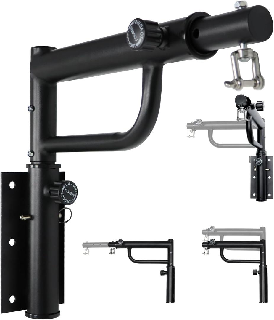 Heavy Bag Hanger Wall Mount Punching Boxing Bag Bracket Tube,Heavy Duty Adjustable Length & Height for Boxing, Taekwondo, Muay Thai Bags,for Home Gym Installation (Round)