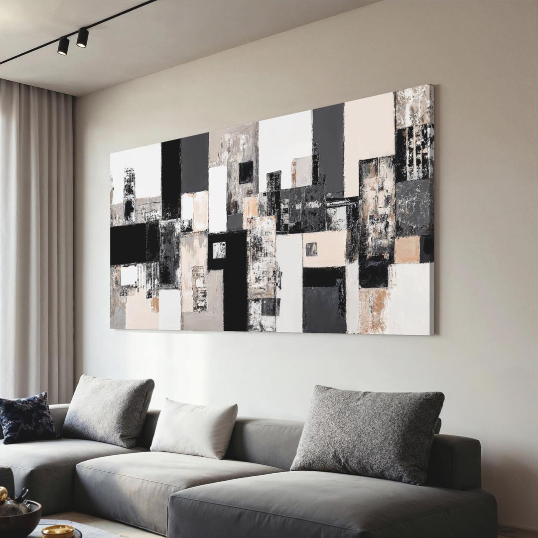 Large Black And White Abstract Wall Art Canvas Art Wall Decor For Living Room Minimalist Abstract Black Art Prints Picture For Bedroom Study Kitchen Office Premium Home Aesthetic Wall Decor 29"58"