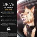 Ezydog Drive Dog Car Harness  Crash Tested and Certified (US-FMVSS 213) Dog Seat Belt Harness for Safe Travel, Adjustable with Padded Comfort (Medium) (Black)