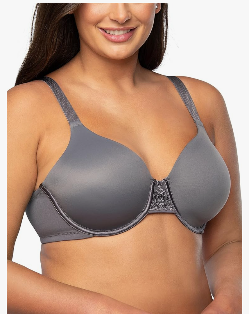 Vanity Fair Women's Full Figure Beauty Back Smoothing Bra, 4 Way Stretch Fabric, Lightly Lined Cups up to H 44D