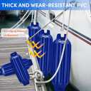 4.5/5.5/6.5/8.5/10/16 inch Boat Fenders 4 Pack,Ribbed Twin Eyes Vinyl Boat Bumpers Fenders,Boat Bumpers for Docking Come with Ropes Needles and Pump to Inflate, 10 x 30 inch