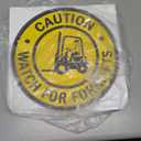 SmartSign - SF-0098-FO-17 "Caution - Watch For Forklifts" Anti Slip Adhesive Floor Sign | 17" x 17" Black on Yellow