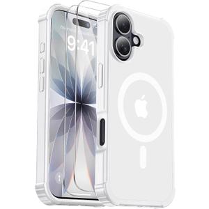 for iPhone 17 Case [Compatible with MagSafe] [2X Screen Protectors] [Military Grade Drop Tested] Heavy Duty Magnetic Phone Case for iPhone 17 6.3",White