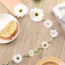 Outus 73 Pcs Daisy Wildflower Garland 98.5ft Artificial Flowers Vines Leaves Banner Hanging Floral Garland Decorations for Baby Shower Garden Wedding Party Wall Background DIY Craft(White)