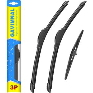 Gavimnal 24"+20"+12" Silicone Wiper Blades Replacement For Toyota 4Runner 2010-2023,All-Season Front Rear Windshield Wiper Blades(Set of 3)