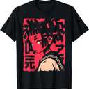 Harajuku Cyberpunk Black Girl Anime Manga Waifu Japanese T-Shirt (Black, XXL)