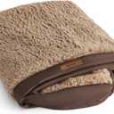 LE SURE Washable Dog Bed Cover Replacement - Large Size Plush Fleece Cover for Orthopedic Egg Crate Foam Pet Mat 36x27x3 Inches, Brown