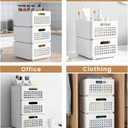 Closet Organizers and Storage, 2 Pack Stackable Storage Drawers, Plastic expandable Closet Storage Bins for Bathroom Kitchen Laundry Room Wardrobe Office