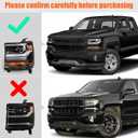 Headlight Assembly Compatible with Chevy Silverado 1500 2016 2017 2018 (Hid/Xenon Model) Factory Replacement Head Light Lamp Black Housing Driver & Passenger Side Pair