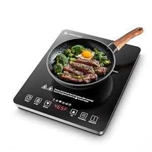 AMZCHEF Portable induction Cooktop 20 Temperature 120-465 °f & Po,1800W