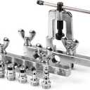 Flexzion Flaring & Swaging Tool Kit 45 Degree Tubing 1/8 to 3/4 inch for Soft Copper Tube Extrusion Type Water Gas Line Automotive Plumbing 14 Pieces Cone with Portable Carring Case