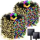 2 Pack 480 LED Solar Chrismas Lights Outdoor, 170 FT Solar String Lights for Outside with 8 Modes & Memory Function, Waterproof Twinkle Light for Xmas Tree Party Decorations (Warm White & Multicolor)