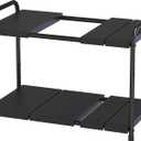 DecoBros Under Sink 2 Tier Expandable Shelf Organizer, Black