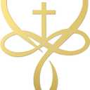 Natrlart Metal Infinity Heart Cross Wall Decor, Unique Cross Decorative Wall Art, Heart And Love Sign Wall Plaques, Love Gift For Adult Home Wedding, Decor Room Bedroom Living Room Decoration（Gold