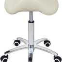 Antlu Saddle Stool Rolling Chair for Medical Lash Massage Salon Kitchen Spa,Adjustable Hydraulic Stool with Wheels (Beige)