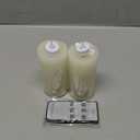 Flameless Candles Battery Operated with Remote Timer, 3D Moving Flame Flickering, Last 400+ Hours, 2" x 4" Ivory Real Wax Electric LED Candle for Christmas Home Wedding Decor, 2 Pack