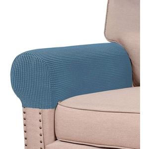 Turquoize Stretch Armrest Covers for Chairs and Sofas Couch Arm Covers for Sofa Spandex Jacquard Armrest Cover Anti-Slip Furniture Protector Armchair Slipcovers for Recliner Set of 2,Dusty Blue
