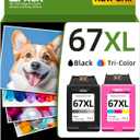 67XL Printer Ink Compatible for HP 67XL Ink Cartridges Black Color Combo Pack Compatible for HP Ink 67 Fit for DeskJet 2700e 2700 2855e 2827e 2755e 2755 4155e 4255e for Envy 6000 6055e 6400 Printer