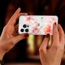 Pink Lily Flowers Phone Case for iPhone 16 PRO Pink Lily Case Cover Clear Phone Case Four Corner Reinforced Shockproof Girly Women Phone Cover Transparent Case