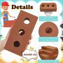 Deekin 40 Pcs Foam Brick Building Blocks for Kids Thick Blocks Foam Large Fake Brick Construction Toy for Stacking Construction, 8 x 4 x 2.4 in (Circle Holes)
