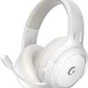 AOC Wireless Gaming Headset for PS5, PS4,PC, 2.4GHz Gaming Headphones | Bluetooth 5.3, 360 Noise Cancelling Mic, 20ms Low-Latency, 50+Hr Battery, 53mm Speaker, 3D Surround Sound, Type-C- White