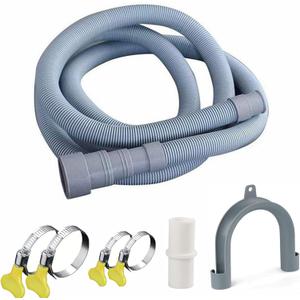 Elyfree 10ft Washing Machine Drain Hose, Universal Drain Hose Extension Kit for Washer, Dishwasher, Flexible Discharge Hose for LG/GE/Samsung, Fit up to 1-1/2 Inch Drain Outlets (10)