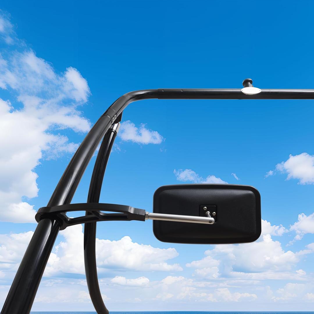 Wakeboard Tower Mirror 7x13" Convex  Extra Wide View, Vibration-Free 360 Adjustable Arm, Fits 2.5" Tubes, Universal Boat Rear View for Wake Surf, Water Ski & Tubing