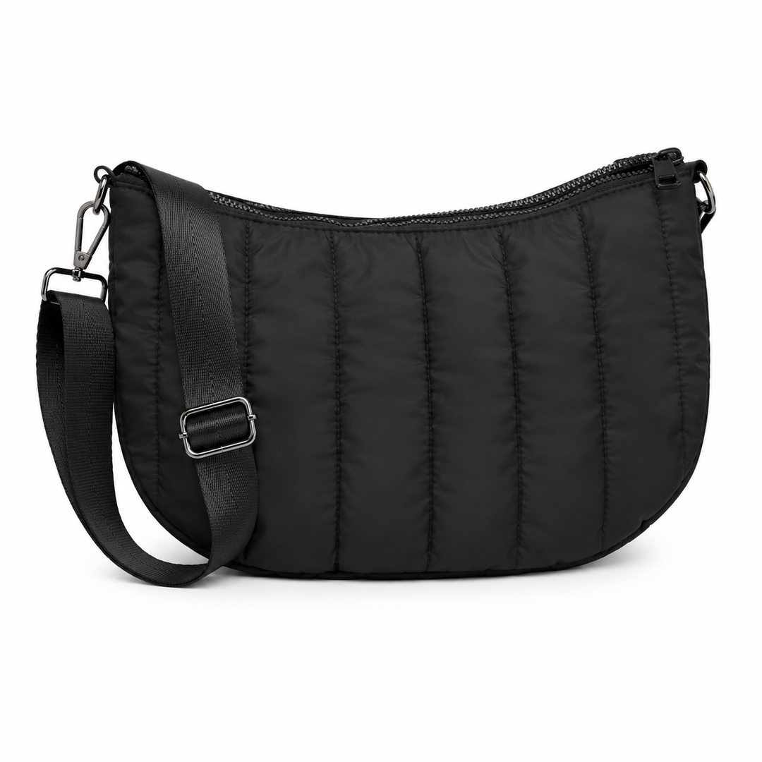 Crossbody Bag in Black Quilted 