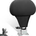 FOVPLUE Adjustable Rider Backrest, Detachable Plug-in Driver Backrest Pad w/Mounting Kit for Harley Touring 2009-2025,CVO Road Glide Street Glide Tri Glide FLHTK/L Electra Glide Road King,BLACK