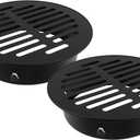 Semetall Floor Drain Cover Black,304 Stainless Steel Anti-Blocking Floor Drain Cover Grate for Outdoor Bath Kitchen, Fit 6.3-Inch (160mm) Aperture,2 Pack